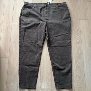 NWT Eileen Fisher Organic Cotton Tapered Pants in Light Gray Brown Size 3X